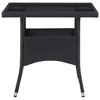 vidaXL Patio Dining Table, Black Poly Rattan and Glass - 2 of 4