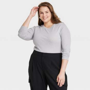 Women's Long Sleeve Slim Fit Crewneck T-Shirt - A New Day™