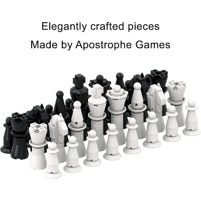 Deluxe Building Block Chess Set with Storage Drawers