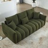 81" Green Teddy 3-Seater Couch with 3 Back Cushions and 3 Pillows, Oversized Upholstered Sofa for Living Room, Bedroom, Office - Koiai - 3 of 4