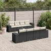 vidaXL Garden Sofa Set Black PE Rattan Large Adjustable Feet - 2 of 4