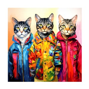 Trademark Fine Art - Ivan Guaderrama Colorful Urban Cats Canvas Art - 1 of 4