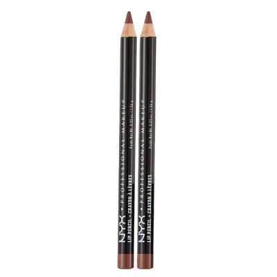 NYX PROFESSIONAL MAKEUP Slim Lip Pencil (855 NUDE TRUFFLE) Long-Lasting Creamy Lip Liner | Sharpenable (PACK OF 2)