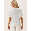 INSPIRE CHIC Women's Regular Fit Round Neck Short Sleeve Party Clubwear Blouses - 3 of 4