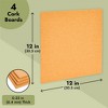 Juvale 4-Pack Cork Bulletin Board, 1/4 Inch Natural Cork Tile Boards, 12x12 in - 3 of 4