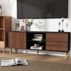 Hotraffy TV Stand up to 70+ inch, Mid Century Modern Entertainment Center with 2 Drawers,Brown - 3 of 4