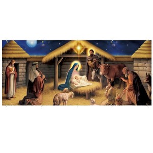 COZONY Christmas Garage Door Cover - Large Outdoor Mural Banner, Heavy-Duty Holiday Decorations for Exterior Garage & Outdoor Doors - 1 of 4