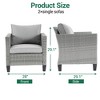 Sonkuki 3-Piece Patio Sofa Set Wicker Furniture Set Brown/Gray Rattan with Side Table - 3 of 4