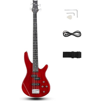 Karl Home 4 String Electric Bass Guitar Full Size Standard Right Handed Beginner Kit