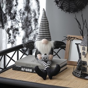 Whisen Fabric Sitting Gnome, Wings & Plaid Hat, Halloween Decoration - 1 of 4