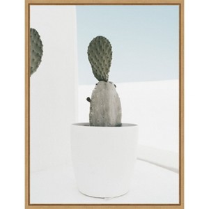 Amanti Art Minimal Cactus Santorini by Bella Eve Canvas Wall Art Print Framed - 1 of 4