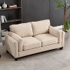 NicBex Linen Fabric Loveseat Sofa Modern Upholstered 68.5 Inch Sofa Couch with Soft Cushion for Living Room,Beige - 2 of 4