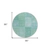 Teal Blue Sage And Green Patchwork Washable Indoor Outdoor Area Rug - 3 of 4