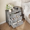 Wood Nightstand Fluted Dresser, 27.5" Wide 3-Drawer Bedside Tables, Modern Chest of Drawers, Storage End Table for Living Room, Bedroom - 2 of 4
