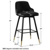 Bekrvio Swivel Barstools with Back, Counter Height, Velvet Upholstered - 2 of 4