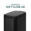 LunaLulinlk 1.6 gal., Rectangular Soft Close Premium Pedal Waste Bin Step On Trash Can, Matte Black - 2 of 4