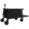 Foldable Wagon with Extended Tailgate, Extra Long Extender Wagon Cart,Beach Wagon Cart Heavy Duty 480LBS with Large All-Terrain Beach Wheels - 2 of 4