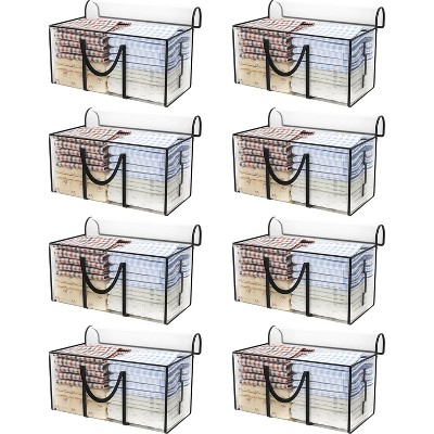 2/4/6/8 Pack 97L Extra Large Moving Bags Zippers & Carrying Handles, Heavy-Duty Storage Tote Boxes
