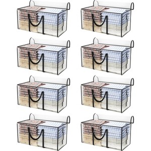 2/4/6/8 Pack 97L Extra Large Moving Bags Zippers & Carrying Handles, Heavy-Duty Storage Tote Boxes - 1 of 4