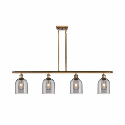 Bella - 4 Light Stem Hung Island In Industrial Style-10 Inches Tall and 48 Inches Wide