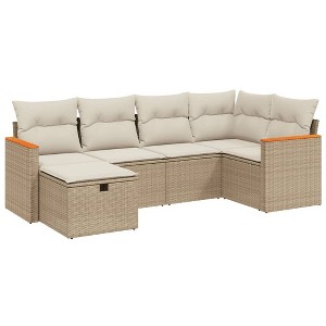 vidaXL Garden Sofa Set Beige PE rattan Large Modular Garden Sofa Set - 1 of 4