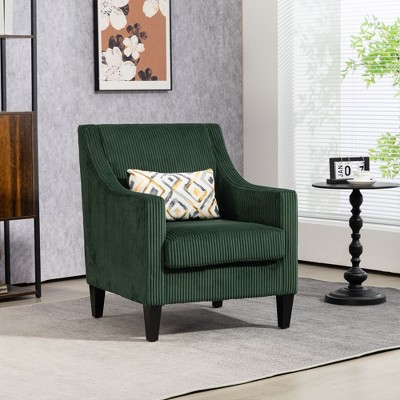 Modern Accent Chair,Upholstered Armchair with Scooped Arms for Bedroom