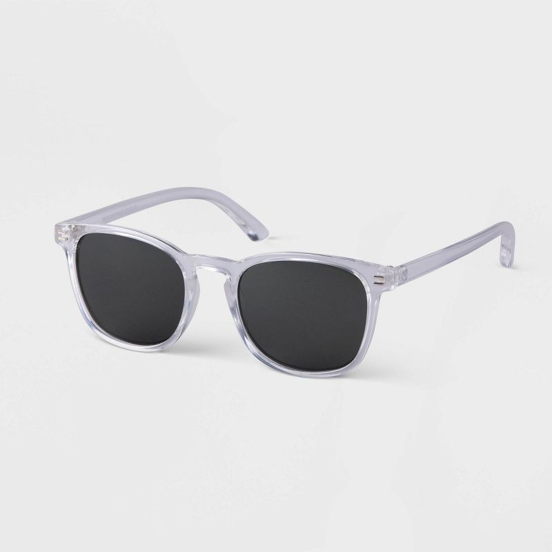 Men&#39;s Plastic Square Sunglasses - Goodfellow &#38; Co&#8482; Clear, 2 of 3