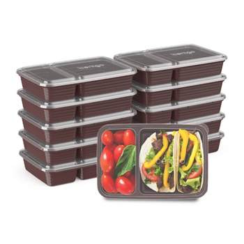 Bentgo Meal Prep 2-Compartment Container, Reusable, Durable, Microwavable - 3 Cup/10pk