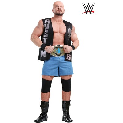HalloweenCostumes.com 2X  Men  WWE Stone Cold Steve Austin Men's Plus Size Costume., Black/Blue