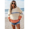 Amaryllis Women's Knit Sweater Relaxed Fit Color Block Pullover Lightweight Long Sleeve Casual Beach-Inspired - 4 of 4