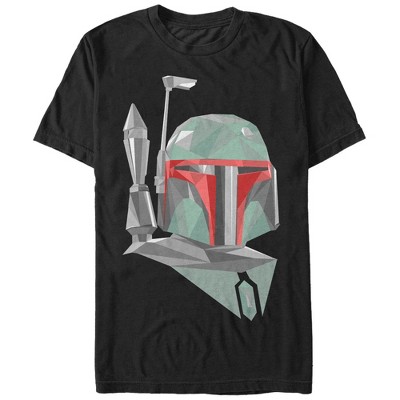 Star Wars Mens T-Shirt Boba Fett Black Stamped Silhouette Image 