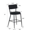 CAVINAS 24.8" Modern Dining Chairs,Set of 2/4,Teddy Fabric Counter Stools for Dining Room,Bar Stools with Round Seat,Dining Furniture Chair - 3 of 4