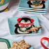 Certified International (Set of 4) 6" Christmas Whimsy Penguin Canape Plates - 2 of 4