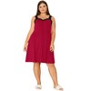 Agnes Orinda Women's Plus Size Lace Sleep Above Knee Sleeveless Lounge Nightgowns - 3 of 4