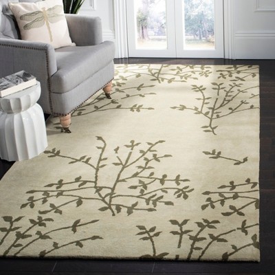 Handmade Tufted SoHo Retro-Modern Green Wool Area Rug 42" x 6"