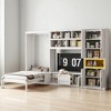 Mshliw Twin Size Wooden Murphy Bed with TV Stand, 2 Drawers, Storage Shelves and Cabinets, Space-Saving Wall Bed for Apartments - 3 of 4