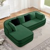 106" Teddy Velvet L-Shaped Sectional Sofa with Chaise, Boneless 32D High-Density Foam, Fluffy Comfy Couch with Curved Armrests, No Assembly - 2 of 4