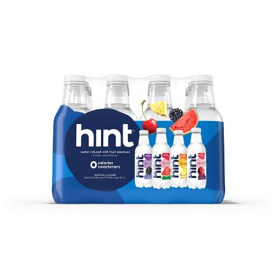Hint Blue Variety Pack Flavored Water - Watermelon, Blackberry, Pineapple,  And Cherry - 12pk/16 Fl Oz Bottles : Target