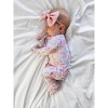 Lev Baby Infant Girls' Buttery Soft Donuts Ruffled Double Zipper Footie Pajama - 2 of 4