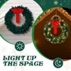 SEVOBAL Wreaths 46in Christmas Wreath, Lighted Artificial Xmas Wreath with 450 PVC Tips for Gate Wall Xmas Party Decorations, Green, 46"*5"*46" - 4 of 4