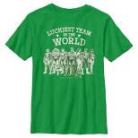 Boy's Justice League St. Patrick's Day Luckiest Team in the World T-Shirt