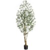 Faux Olive Tree Artificial Indoor, 5ft Tall Fake Olive Tree with Moss - 3 of 4
