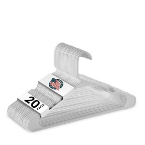 Hangorize Plastic Hangers 20-Pack, White Plastic Hangers - 1 of 4