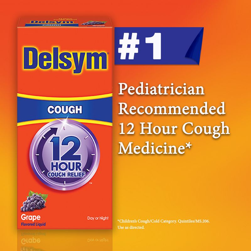 Delsym 12 Hr Cough Relief Liquid - Dextromethorphan - Grape - 3 fl oz, 5 of 15