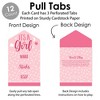 Big Dot of Happiness Baby Girl - Pink Baby Shower Game Pickle Cards - Conversation Starters Pull Tabs - Set of 12 - 3 of 4