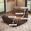 SYFERLORY Soft Beanbag Chair - Memory Foam Floor Sofa for Living Room, Bedroom or Office - Single Seat Lounger with Removable Cover - 4 of 4