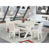 HomeStock 5-Piece Wire Brushed Linen White Finish Solid Wood Top Dining table with 4-Chairs - 2 of 4