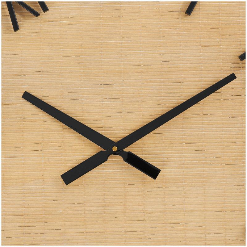 28&#34;x28&#34; Wooden Wall Clock with Black Metal Numbers and Frame Light Brown - Olivia &#38; May, 5 of 9