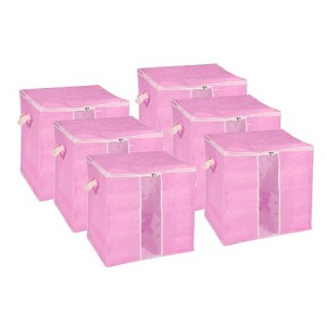 Unique Bargains Foldable Clothes Storage Bags with Reinforced Handle for Clothes Bedding Blankets - 1 of 4