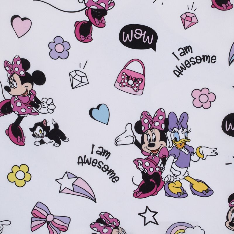 Disney Minnie Mouse I am Awesome Lavender, Pink and White, Daisy Duck Rainbow Hearts and Stars Preschool Nap Pad Sheet, 3 of 6